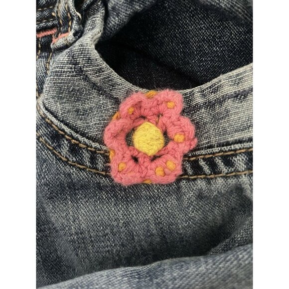 Lot Of 2 Girls Toddler 3T Denim Jeans Old Navy Floral Flare And Jordache Skinny - Picture 4 of 12